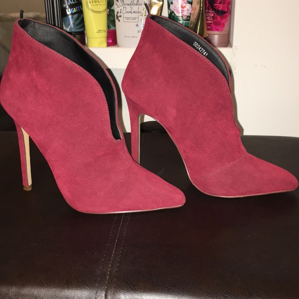 Red bootie heels